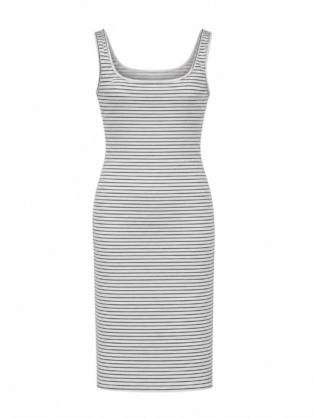 Heart and Hips White & Black Striped Sleevless Bodycon Dress Ladies Size L